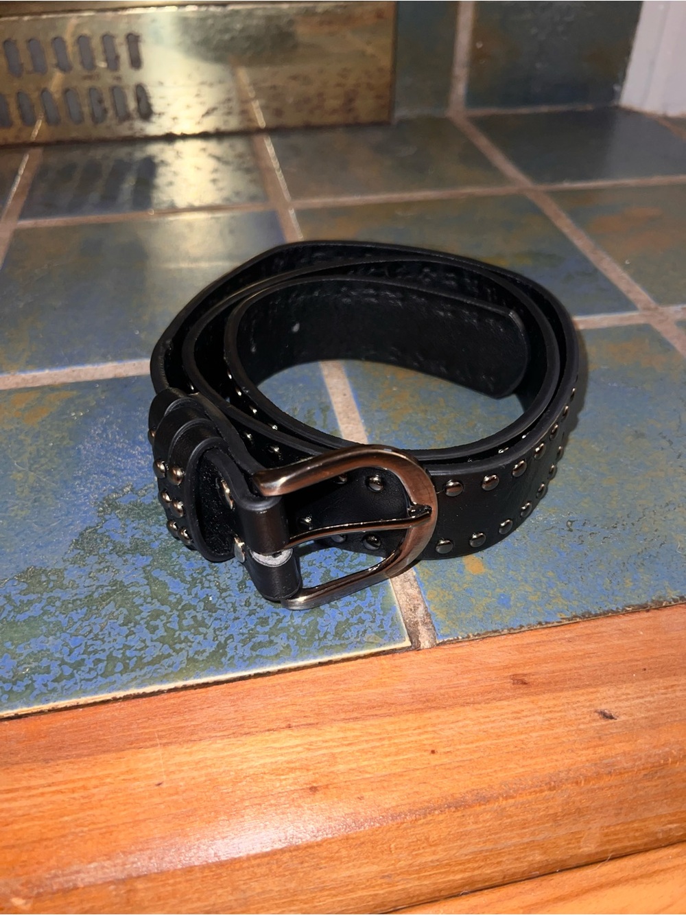 black and silver studded belt